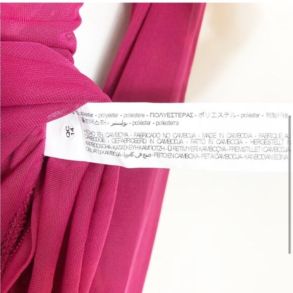 NWT Zara hot pink sheer mesh top with ruched sides - Picture 5 of 5